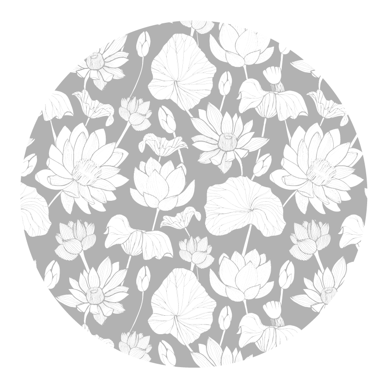 Tappeto vinile fiori floreale monocromatico - TenStickers
