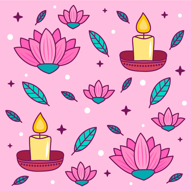 Tappeto vinile fiori atmosfera dei fiori di loto - TenStickers