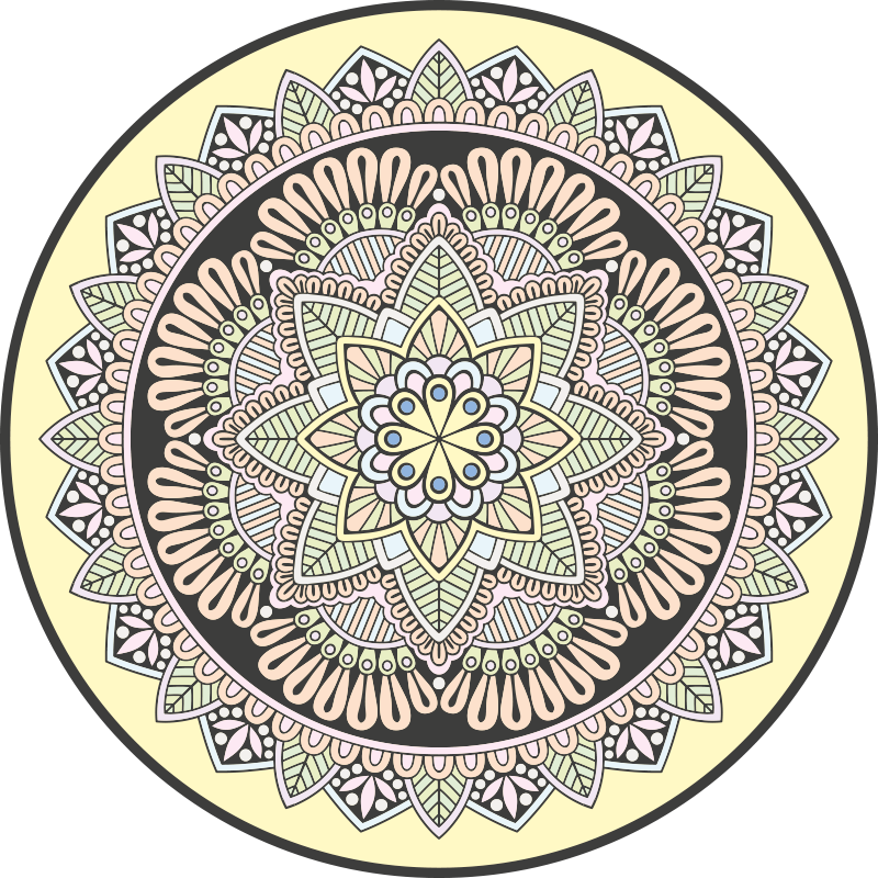 Tappeto vinile Mandala motivo circolare complesso - TenStickers