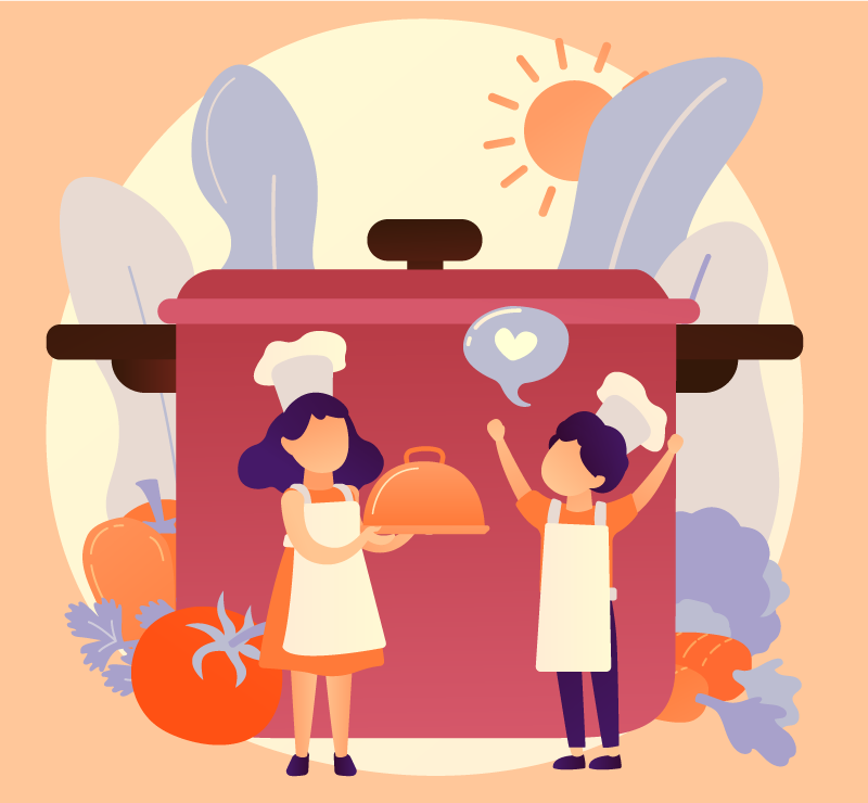 Tappeto vinile per bambini personaggi culinari - TenStickers