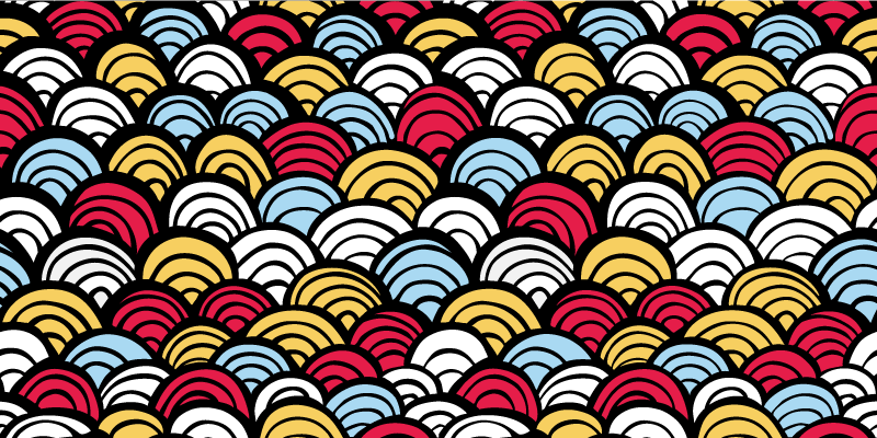 Tappeto vinile geometrico semicerchi colorati - TenStickers