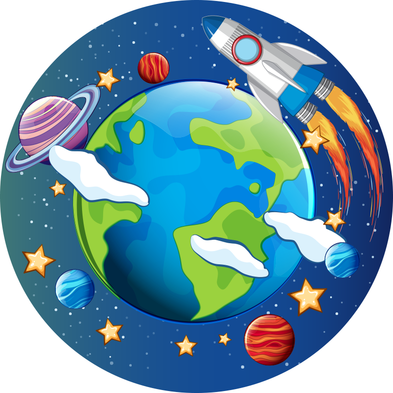 Tappeto vinile per bambini orbita planetaria - TenStickers