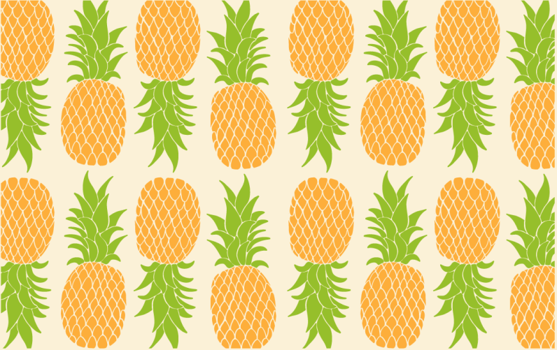 Tappeto vinile fiori modello di ananas - TenStickers
