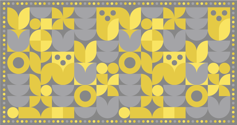 Tappeto vinile geometrico motivo giallo - TenStickers