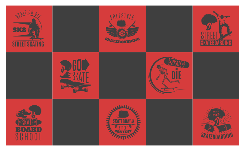 Tappeto vinile giochi a tema skateboard - TenStickers