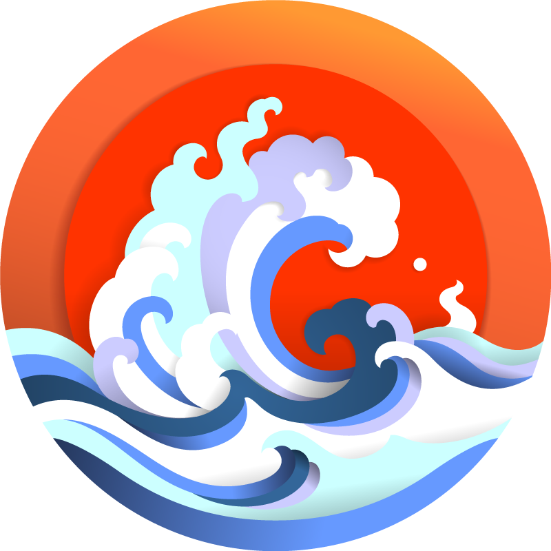 Tappeto vinile natura circolo delle onde oceaniche - TenStickers