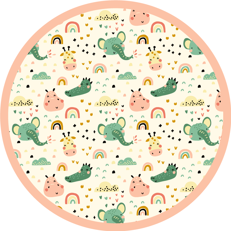 Tappeto vinile per bambini motivo animale nordico - TenStickers