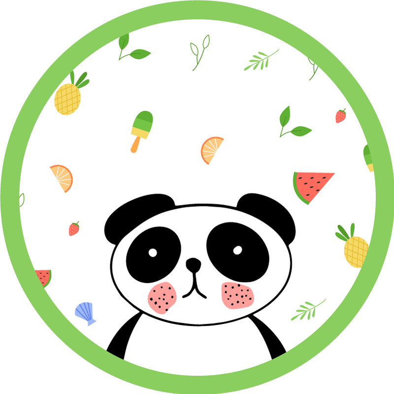 Tappeto vinile per bambini simpatico cerchio di panda - TenStickers