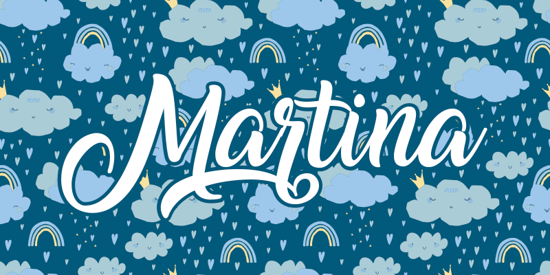 Tappeto vinile per bambini nuvole blu con nome - TenStickers