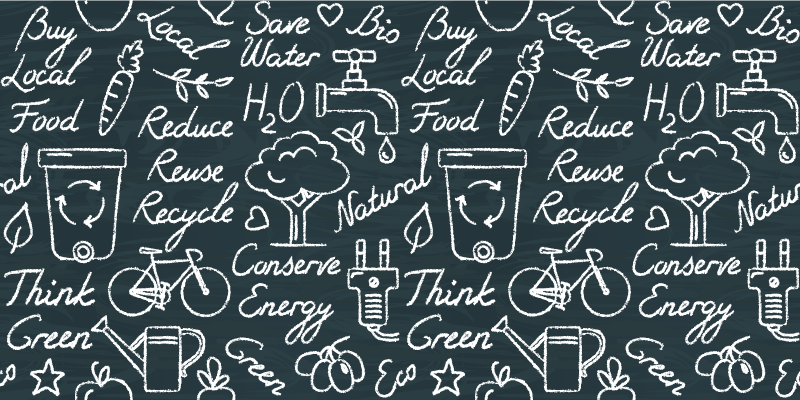 Tappeto pvc cucina messaggi eco-compatibili - TenStickers