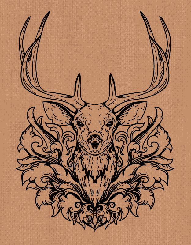 Tappeto vinile animali design elegante a forma di cervo - TenStickers