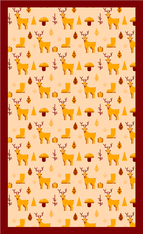 Tappeto vinile animali cervo e fogliame - TenStickers