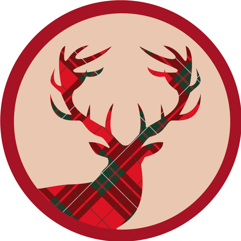 Tappeto Vinile Natale sagoma di cervo elegante - TenStickers