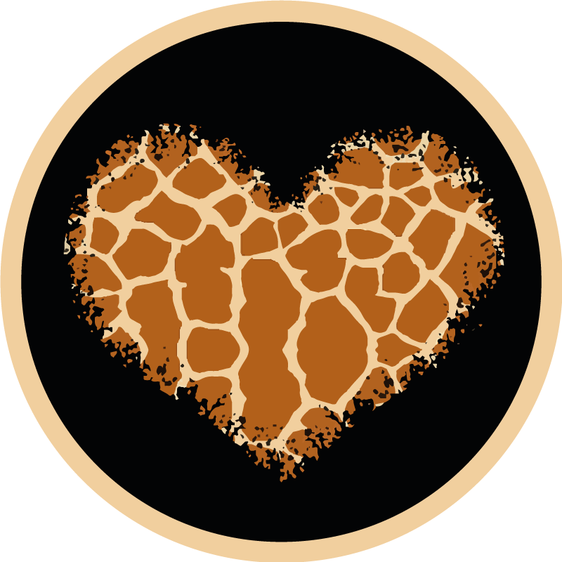 Tappeto vinile stampa animale design giraffa cuore - TenStickers