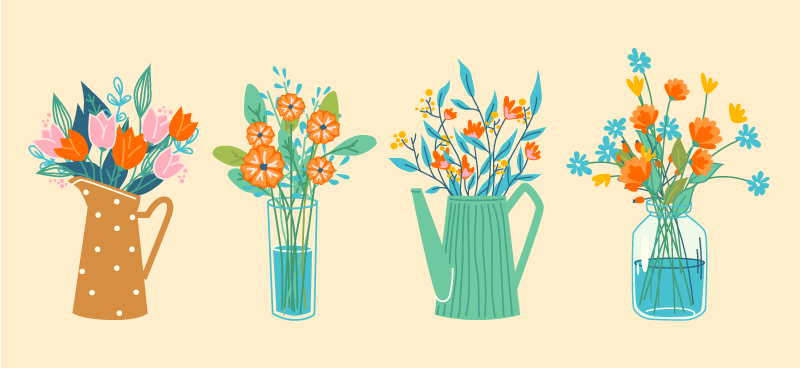 Tappeto vinile fiori esposizione floreale - TenStickers