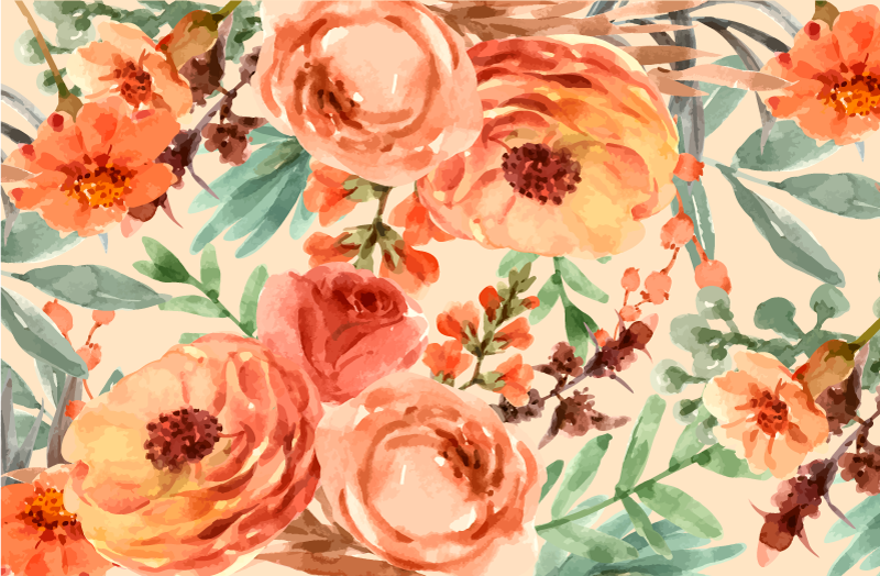 Tappeto vinile fiori natura vibrante in vetrina - TenStickers