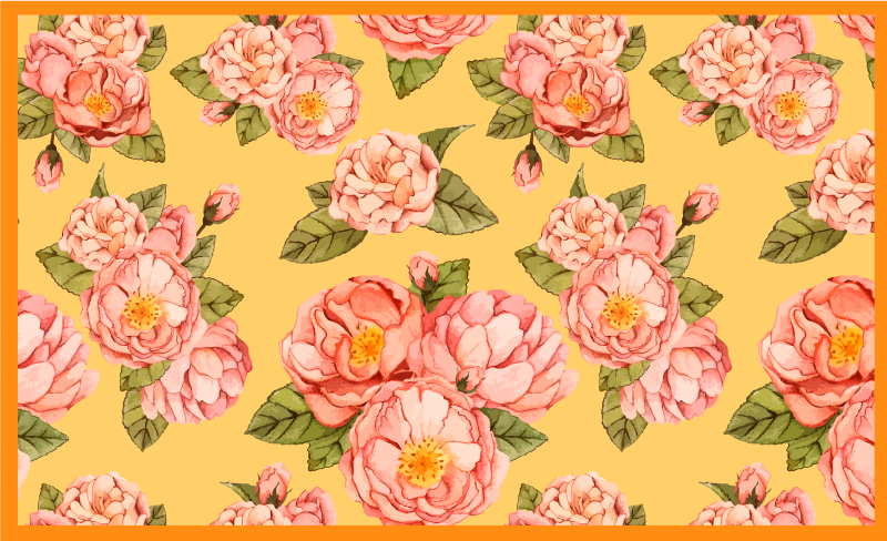 Tappeto vinile fiori bellezza floreale in fiore - TenStickers