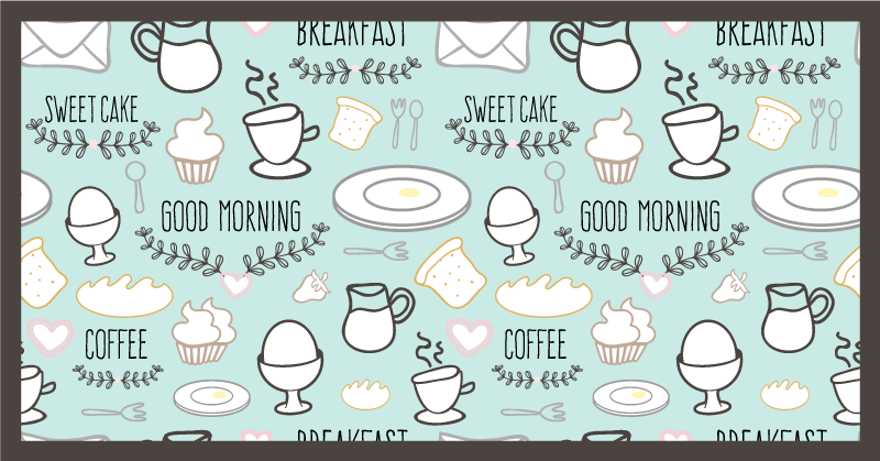 Tappeto pvc cucina elementi essenziali per la colazione - TenStickers