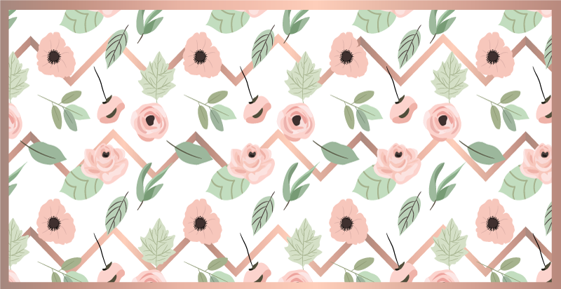 Tappeto vinile fiori concetto di foglia botanica - TenStickers