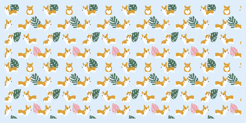 Tappeto vinile animali monstera e cani - TenStickers