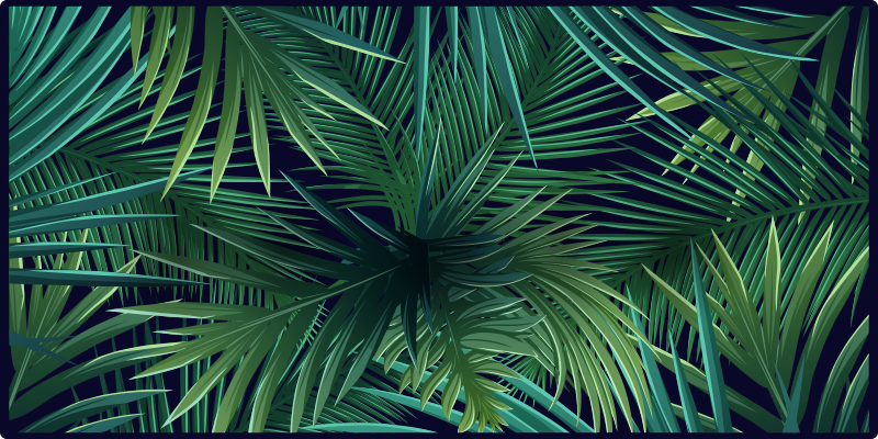 Tappeto vinile natura tela di foglie tropicali - TenStickers