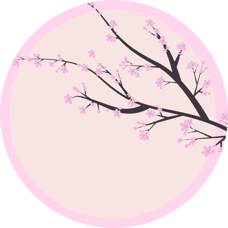 Tappeto vinile fiori ramo di ciliegio in fiore - TenStickers