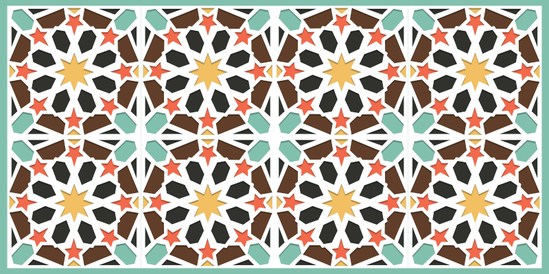 Tappeto vinile piastrelle piastrelle colorate stellate - TenStickers