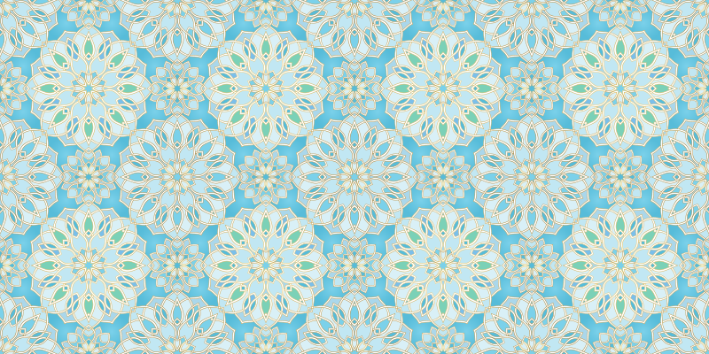 Tappeto vinile Mandala elementi intricati blu - TenStickers