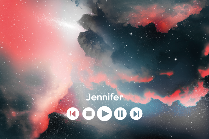 Tappeto vinile per ragazzi musica personalizzata spaziale - TenStickers