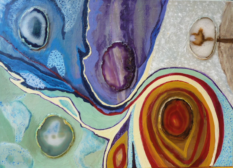 Tappeto vinile effetto marmo vortici colorati - TenStickers