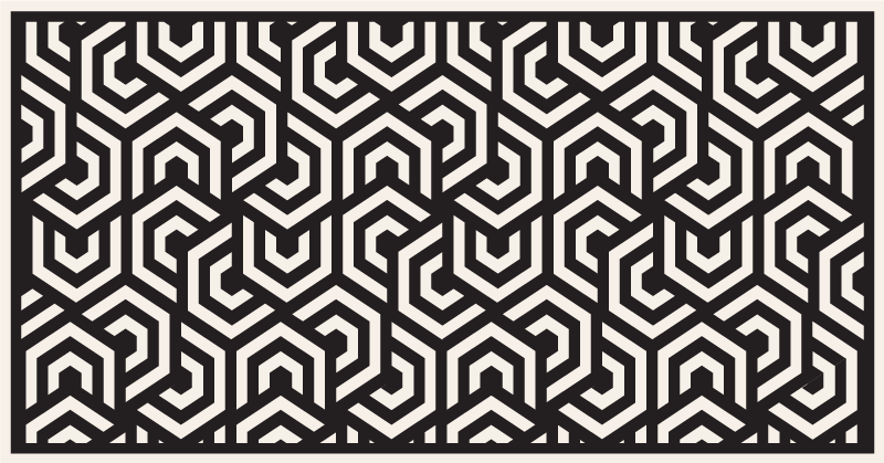 Tappeto vinile geometrico esagoni bianchi e neri - TenStickers