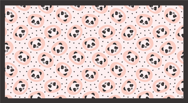 Tappeto vinile animali facce di cuccioli di panda - TenStickers