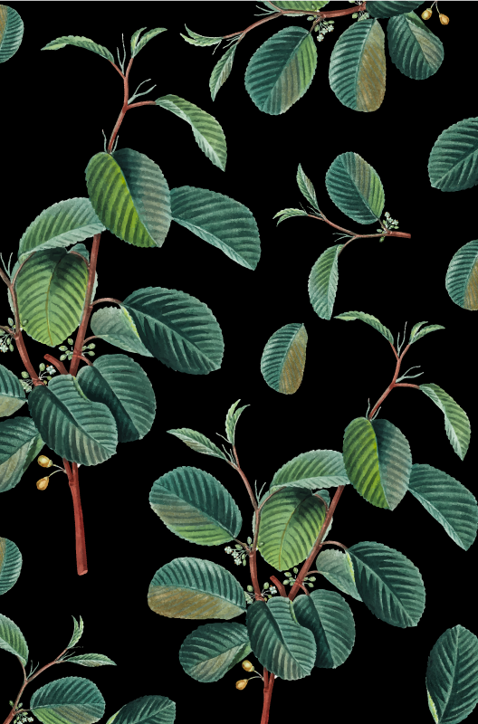 Tappeto in vinile soggiorno motivo di fogliame vibrante - TenStickers