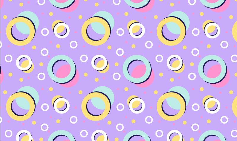 Tappeto vinile per bambini elementi circolari vivaci - TenStickers