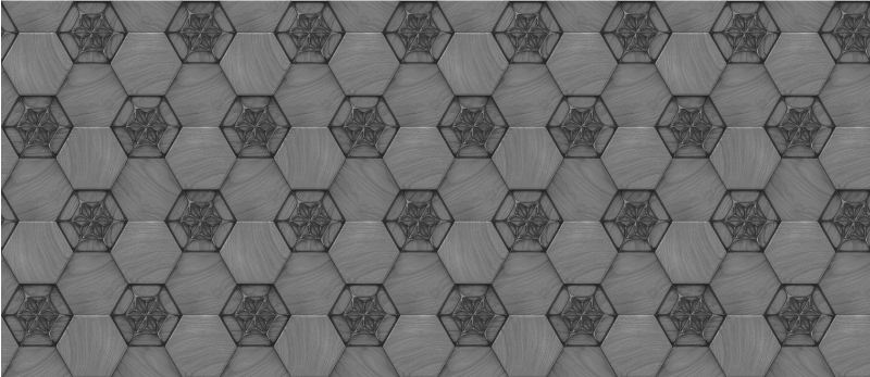 Tappeto vinile effetto marmo motivo esagonale grigio - TenStickers