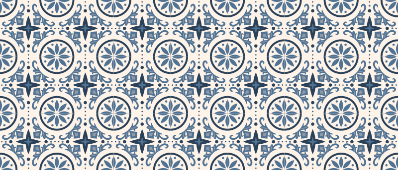 Tappeto vinile piastrelle motivo nautico blu - TenStickers