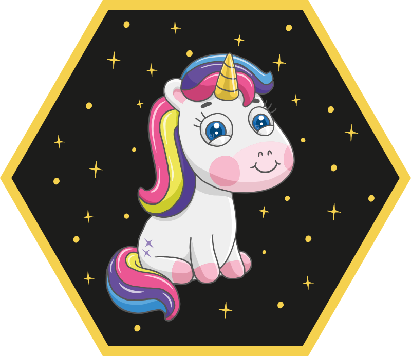 Tappeto vinile per bambini delizia di unicorno colorato - TenStickers