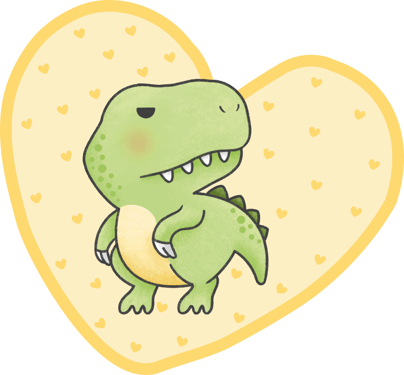 Tappeto vinile per bambini dinosauro a forma di cuore - TenStickers