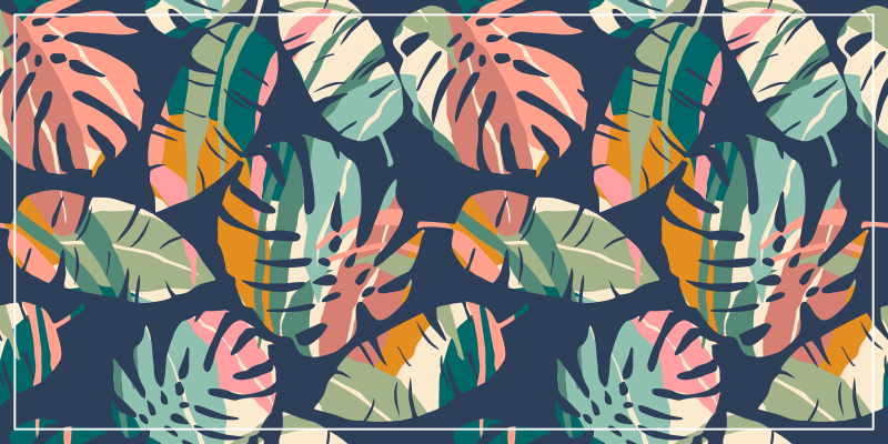 Tappeto vinile natura concetto di foglia tropicale - TenStickers