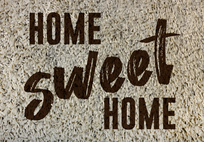 Tappeto vinile frase soffice casa dolce casa - TenStickers