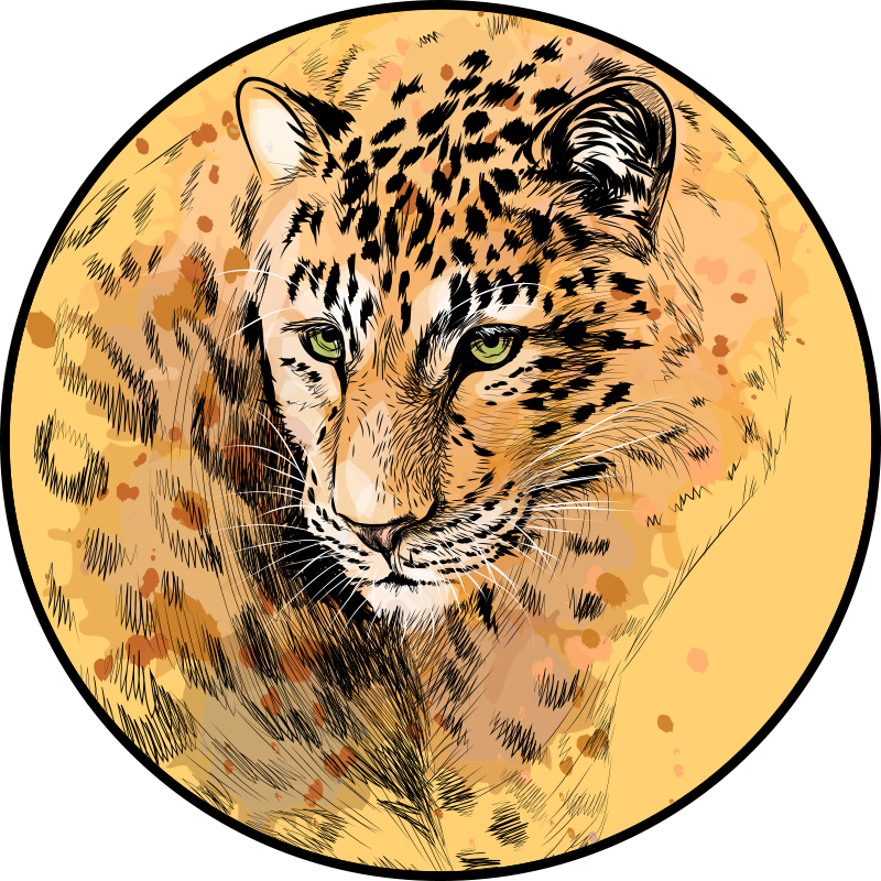 Tappeto vinile animali faccia di leopardo - TenStickers