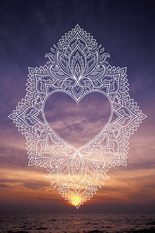 Tappeto vinile Mandala design elegante e di cuore - TenStickers