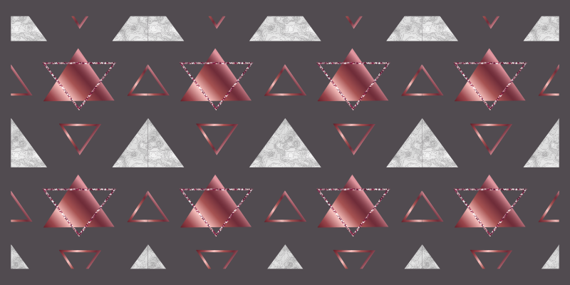 Tappeto vinile geometrico triangoli rosa e grigi - TenStickers