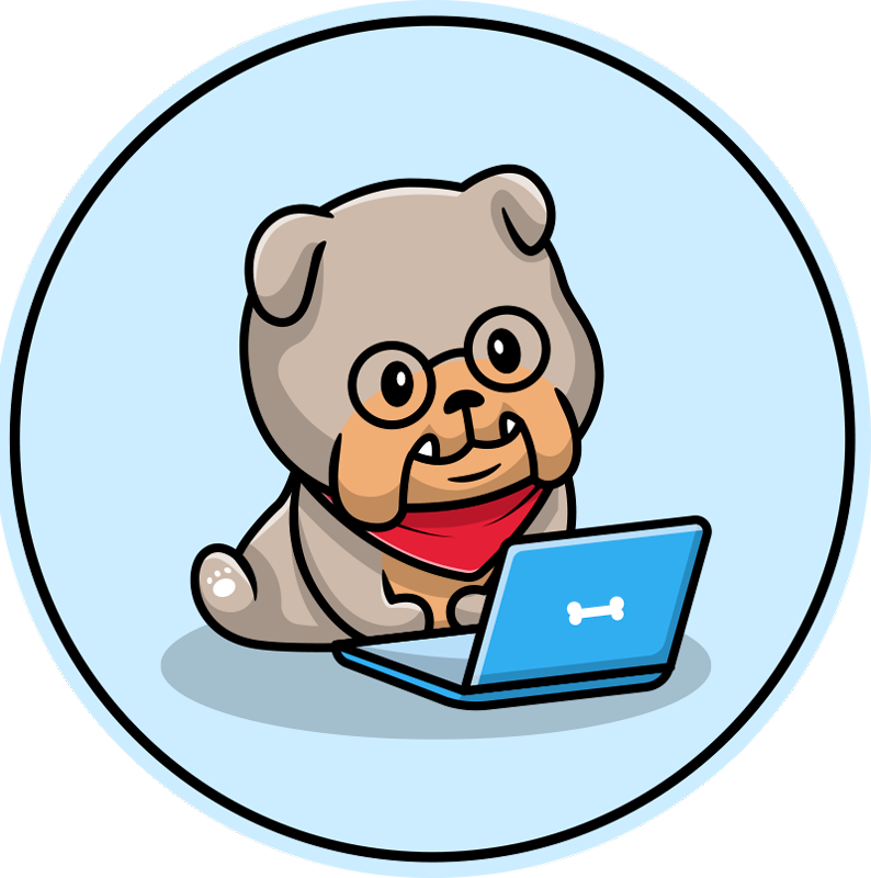 Tappeto vinile animali cucciolo con computer - TenStickers