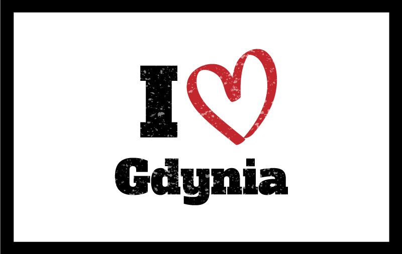 Tappeto vinile frase amo gdynia - TenStickers
