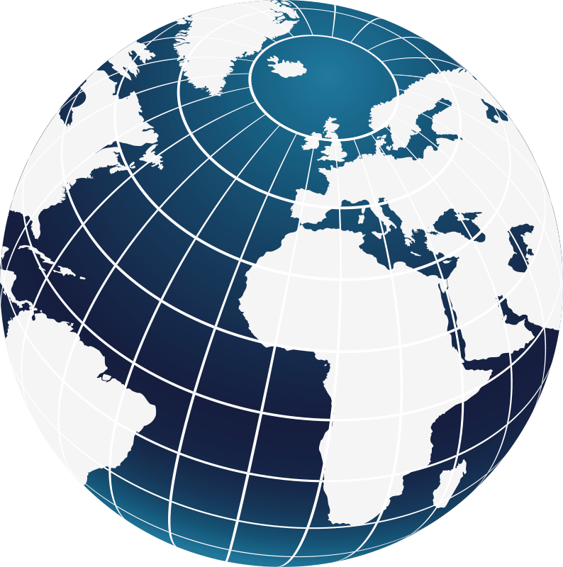 Tappeto vinile mappamondo design globale blu - TenStickers