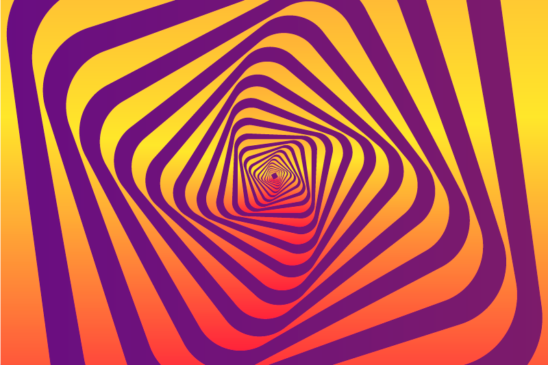 Tappeto vinile geometrico motivo a spirale colorato - TenStickers