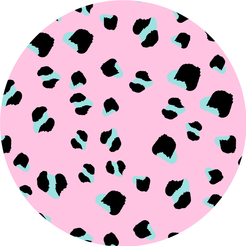 Tappeto vinile stampa animale macchie di leopardo rosa - TenStickers