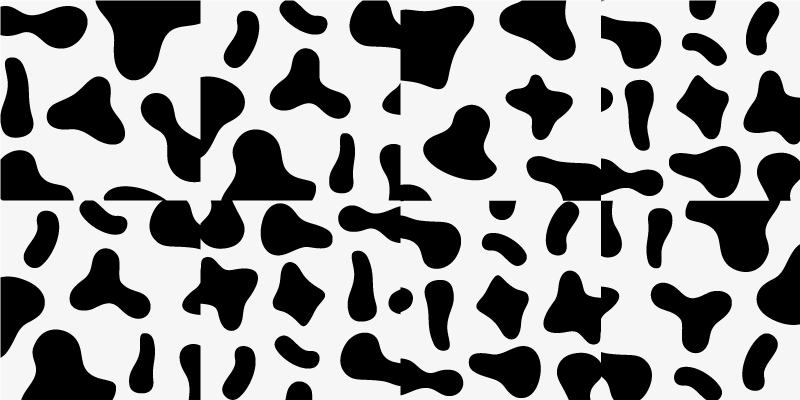 Tappeto vinile stampa animale mucca bianca e nera - TenStickers