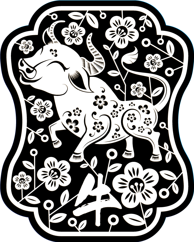 Tappeto vinile animali elegante toro floreale - TenStickers